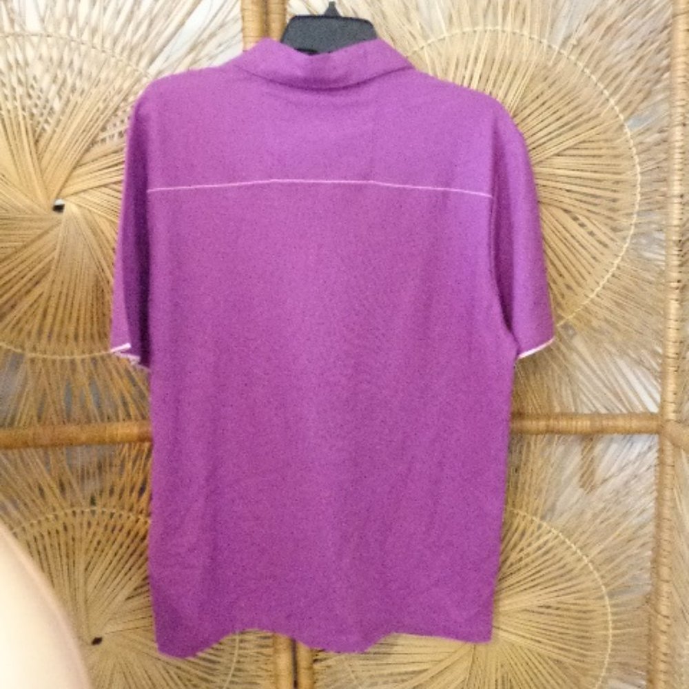 NWT Tommy Bahama Purple Island Zone S Maderia Mosaic Five O Clock SS Polo $110 - Picture 3 of 10